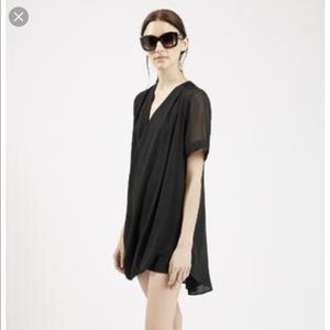 Topshop Black drape dress NWT